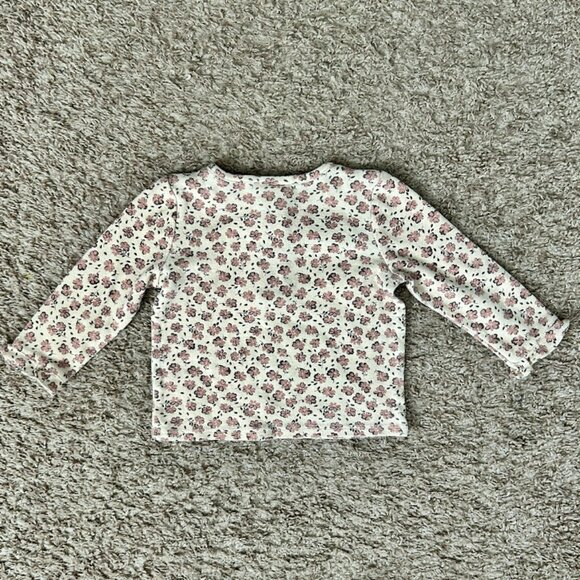 Nicole Miller Sweet Floral Long Sleeve Tee w Matching Fuzzy Pink Vest I Size 18M - Picture 6 of 11